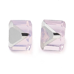 Pink K9 стеклянные имитации австрийских хрустальных бусин, без отверстия , квадратный, розовые, 4x4x4 мм