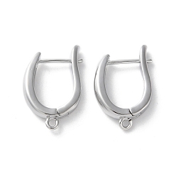 Платинированный Медные серьги, без кадмия, без никеля и без свинца, долговечный, Реальная платина, 20x12.5x2.5 мм, отверстие : 1.3 мм, штифты : 0.9 мм