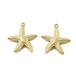 Морская звезда 304 подвески из нержавеющей стали, ионное покрытие (ip), морские животные, морская звезда, 27.5x24.5x4.5 мм, отверстие : 1.6 мм