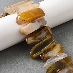 (946FM) Цитрин матовый с зеленой подкладкой Природные Ботсвана агат бисер нитей, прямоугольные, Топ пробуренной, 22~60x6~14x6~9 мм, отверстие : 1.5~2 мм, около 17~22 шт / нитка, 7.48''~8.07'' (19~20.5 см)