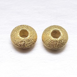 Настоящее золото 18K Настоящее 18k позолоченное блюдце 925 бусины-проставки из стерлингового серебра, золотые, 5x2.5 мм, отверстие : 1.5 мм, Около 181 шт / 20 г