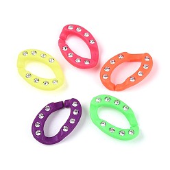 (52) Непрозрачная лаванда Непрозрачные акриловые кристаллы со стразами, окрашенные распылением, разъемы для быстрой связи, для изготовления бордюрных цепей, твист, разноцветные, 30x19.5x6 мм, внутренний диаметр: 20.5x9.5 мм