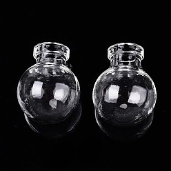 Прозрачный Стеклянные бутылки, шарик контейнеры, мяч, прозрачные, 2.5~2.55x1.95~2 см, отверстие : 6.5 мм