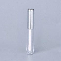 Silver 5ml PET Plastic DIY Empty Lip Glaze Containers, Lip Gloss Tube, Lip Balm Tube, with Cap, Clear, 8.65x1.3cm, Capacity: 5ml(0.17 fl. oz)