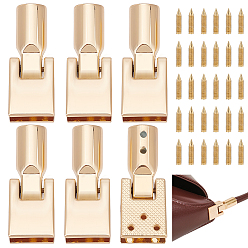Золотой 6 комплекты пряжек для крепления сумок из цинкового сплава, боковая застежка-клипса, с железным винтом, для изготовления ручек для сумок с круглым веревочным шнуром, золотые, 4.2 см