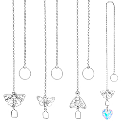 Платина 9 шт. 3 стиль 304 солнечные ловушки из нержавеющей стали, Сплав с подвесками, платина, 460~468 мм, 3 шт / стиль