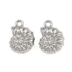 Платина Подвески из сплава с морской тематикой, форма раковины, платина, 16x12x5 мм, отверстие : 1.8 мм