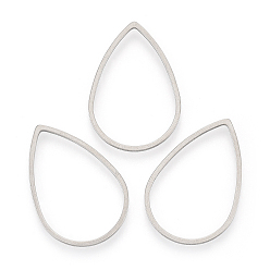 Нержавеющая Сталь Цвет Устойчивы к потускнению 304 соединительные кольца из нержавеющей стали, слеза, цвет нержавеющей стали, 29x20x1 мм, внутренней меры: 27x18 мм