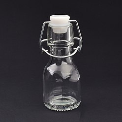 Claro (venta de liquidación defectuosa: oxidada), botella de vidrio sellada, con tapones abatibles, para cocina casera, proyectos de artes y manualidades, Claro, 5.1x4.6x11.2 cm