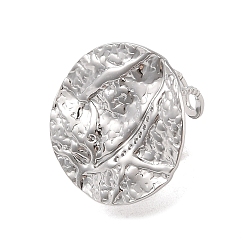 Нержавеющая Сталь Цвет Не тускнеющий кованый круглый 304 из нержавеющей стали открытый манжетный ободок для женщин и мужчин, цвет нержавеющей стали, регулируемый