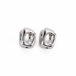 Platinum Rack Plating Alloy Beads, Cadmium Free & Nickel Free & Lead Free, Nuggets, Platinum, 13.5x11x8.5mm, Hole: 1.5mm