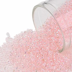 (171L) Dyed Light Pink Transparent Rainbow Toho 15/0 runde Perlen, japanische Rocailles, (171 l) gefärbter hellrosa transparenter Regenbogen, 1.5 mm, Bohrung: 0.7 mm, über 3000pcs / Flasche, 10 g / Flasche