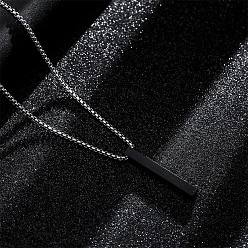 Черный Кубоид 201 ожерелья из нержавеющей стали с подвесками для мужчин, чёрные, 27.56 дюйм (70 см)