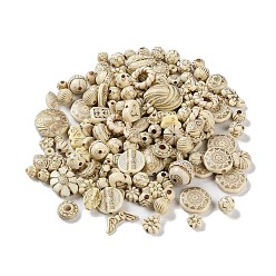 Желтая Старая Ткань  Непрозрачные акриловые бусины, металла обвитые, разнообразные, старое кружево, 5.5~26x5.5~20x4~14 мм, отверстие : 1.2~7 мм, Около 915 шт / 500 г