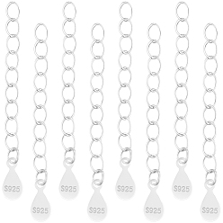 Серебро 10шт. 925 цепочки-удлинители из стерлингового серебра с витой структурой, со слезами на глазах, с печатью 925, серебряные, 33 мм