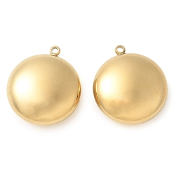 Плоский Круглый 304 подвески из нержавеющей стали, ручная полировка, золотые, ионное покрытие (ip), плоско-круглые, 19.5x17x8 мм, отверстие : 1.4 мм