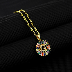 Letter G Латунные паве цветные кубические цирконии начальные кольца подвески ожерелья, 304 из нержавеющей стали кабель цепи ожерелья, золотые, Буква G, 17.72 дюйм (45 см)