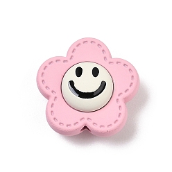 Pink Окрашенного распылением сплава бисер, цветок, без свинца, без никеля и без кадмия, розовые, 15.5x16x8 мм, отверстие : 1.4 мм