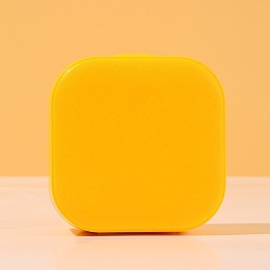 Желтый Коробки-органайзеры для ювелирных изделий из искусственной кожи цвета макарон, для ожерелья, Кольца, серьги и подвески, квадратный, желтые, 9x9x3.8 см