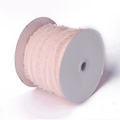 Розовый Нейлоновая эластичная лента, с кружевом, для изготовления ювелирных изделий, туманная роза, 1 дюйм (25 мм), 50yards / рулон (45.72 м / рулон)