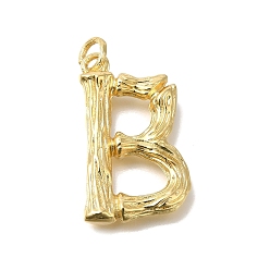 Letter B Стойки обшивки латунные подвески, долговечный, без кадмия и без свинца, реальный 18 k позолоченный, с целью перехода в кольце, В письме, 37.5x31x6 мм, отверстие : 5 мм