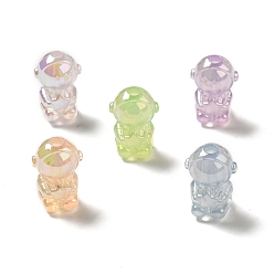 (52) Непрозрачная лаванда УФ-покрытие радужными переливающимися акриловыми бусинами, космонавт, разноцветные, 20x14x13.5 мм, отверстие : 3.5 мм