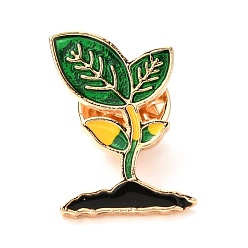 Vert Broches émaillées en alliage, broche en émail, avec embrayages papillon, germe de soja, or et de lumière, verte, 23.5x15x10mm