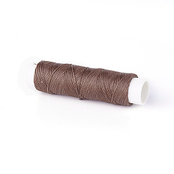 Camel Round Waxed Polyester Twisted Cord, Micro Macrame Cord, for Leather Projects, Bookbinding, Camel, 0.35mm, about 43 yards(40m)/roll