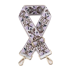 Сливовый Нейлоновая холщовая сумка с цветочным узором, лямки для сумки, для замены сумочки или сумки через плечо, слива, 75~145x5 см