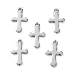 Платина Латунные крошечные крестики, долговечный, платина, 12x7x1 мм, отверстие : 1 мм