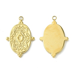 Настоящее золото 14K 304 Настройки кабошон из нержавеющей стали кулон, овальные, реальный 14 k позолоченный, лоток : 1.8x1.2 мм, 22.5x14.5x2 мм, отверстие : 1.4 мм