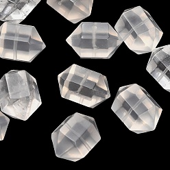 Quartz Crystal Natural Quartz Crystal Beads, Rock Crystal, Faceted, Hexagonal Double Terminated Point Bullet Beads, 21x12x13.5mm, Hole: 1mm