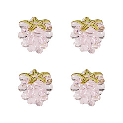 Бледно-Розовый 4 бусины лэмпворк ручной работы, малина, розовый жемчуг, 12.5x10~12 мм, отверстие : 1.6 мм