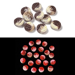 Плоский Круглый Светящаяся смола декодирует кабошоны, светится в темноте, печенье, плоско-круглые, 9x3.5 мм