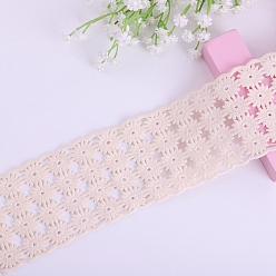Flower Polyester Lace Trim Ribbons, Garment Accessories, Flower, 2-3/8 inch(60mm), about 15Yard/roll