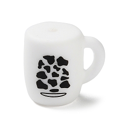 WhiteSmoke Cup Silicone Beads, Cow Print, 20x22x16mm, Hole: 2.5mm