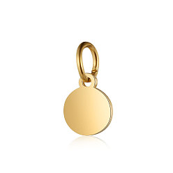 Golden 201 Stainless Steel Pendants, Flat Round, Stamping Blank Tag, Golden, 7.5x6x1mm, Hole: 3.5mm