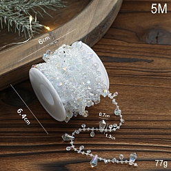 Teardrop Plastic Bead, for Party Decoration, Teardrop, 13x7mm, 5m/roll