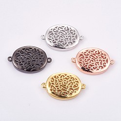 (52) Непрозрачная лаванда Латуни кабошон параметры соединителя, долговечный, овальные, разноцветные, лоток : 12x16 мм, 14x22x4 мм, отверстие : 0.8 мм