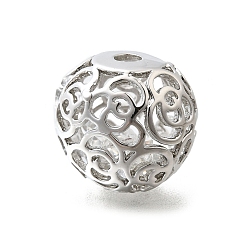 Платинированный Латунные бусины, без кадмия, без никеля и без свинца, круглые, Реальная платина, 18x20x18 мм, отверстие : 3.5 мм