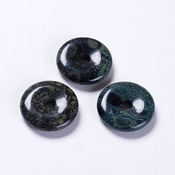 Kambaba Jasper Natural Kambaba Jasper Pendants, Donut/Pi Disc, Donut Width: 14.3~14.5mm, 34.5~35x8.5mm, Hole: 6mm