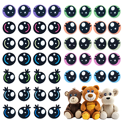 (52) Непрозрачная лаванда 24 пары 12 стили самоклеящихся тканевых нашивок из фетра, глаз, разноцветные, 20~24.5x1.5~2 мм, 2 пары / стиль