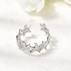 Нержавеющая Сталь Цвет 304 открытые манжеты из нержавеющей стали, морская звезда, цвет нержавеющей стали, 8.5 мм, 18 мм