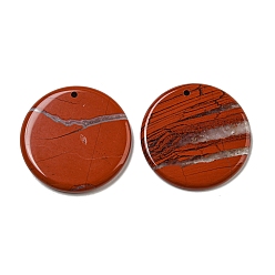 Красный Камень Природные красной яшмы подвески, плоские круглые прелести, 29.5~30x3 мм, отверстие : 1.6 мм