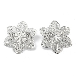 Платина Фурнитура латунная для броши, без кадмия и без свинца, платина, 44x44x6 мм, штифты : 0.6 мм