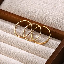 Золотой 3 шт. кольца из нержавеющей стали кубический цирконий простые кольца, штабелируемые кольца для женщин, золотые, размер США 7 (17.3 мм)