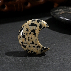 Далматинских Джаспер Натуральный голубой точечный массажер из яшмы с пальмовым камнем, Камень беспокойства для терапии беспокойства, луна, 30x25x8 мм