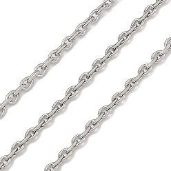 Нержавеющая Сталь Цвет 304 кабельные цепи из нержавеющей стали, пайки, с катушкой, цвет нержавеющей стали, 2.5x2x0.5 мм