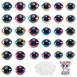 (52) Непрозрачная лаванда 32 сумки 8 стили наборы для самостоятельного изготовления кукольных глаз, включая защитные смоляные глаза, прокладки и днища, лошадиный глаз , разноцветные, 20~28x23~23.5x24~25 мм, штифты : 8 мм, 4 сумки / стиль