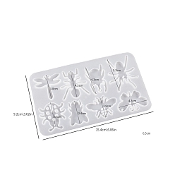 Белый Подвески в форме пищевого силикона своими руками, формы помады, для украшения торта поделки, цвет шоколада, конфеты, изготовление ювелирных изделий на основе смолы и эпоксидной смолы, насекомые, белые, 154x92x5 мм